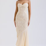 Suzie | Ethereal Vanilla White Fluid Draped Maxi Dress