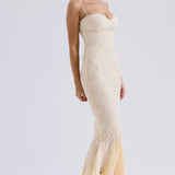 Suzie | Ethereal Vanilla White Fluid Draped Maxi Dress