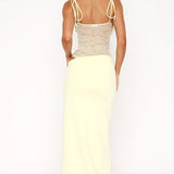 Jenni | Square Neck Lace Detail Sculpting Maxi Dress