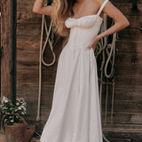Carmen | Ruched Bodice with High Slit Midi Dress