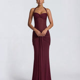 Valentina | Twisted Bust Sheer Mesh Maxi Dress
