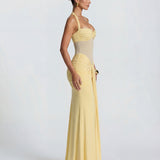 Valentina | Twisted Bust Sheer Mesh Maxi Dress