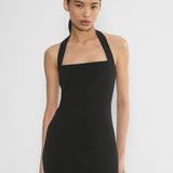 Colleen | Sleek Straight Neckline Tailored Structured Mini Dress