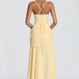 Adeline Maxi Dress | Elegant Satin Wedding Guest Dress